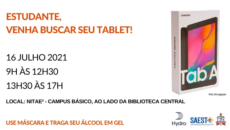 UFPA convoca estudantes contemplados com tablet para fazerem a retirada do equipamento